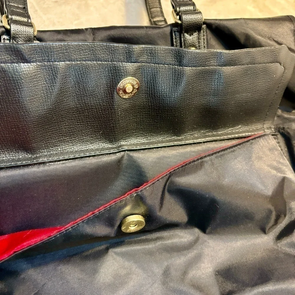 Travanti Laptop Bag Black Gold Hardware Red Interior Large Work Tote Travel